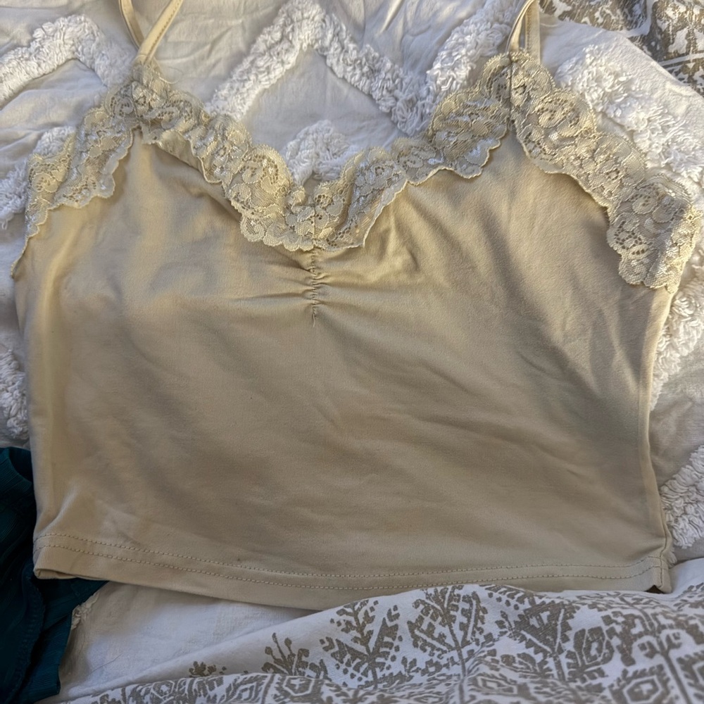 yellow lace tank